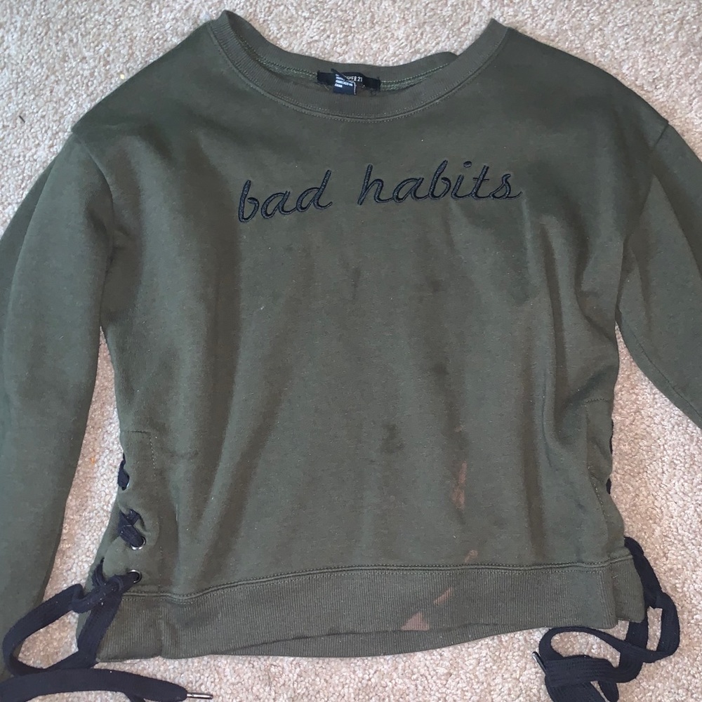 olive green side detail top